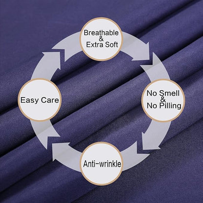 Best Season Bed Sheet Set - 1 Flat Sheet,1 Fitted Sheet and 1 Pillow Cases, Extra Soft Luxury Bedding Set,Deep Pockets,Wrinkle,Fade Resistant - Hypoallergenic- 3 Piece (Twin, Blue)