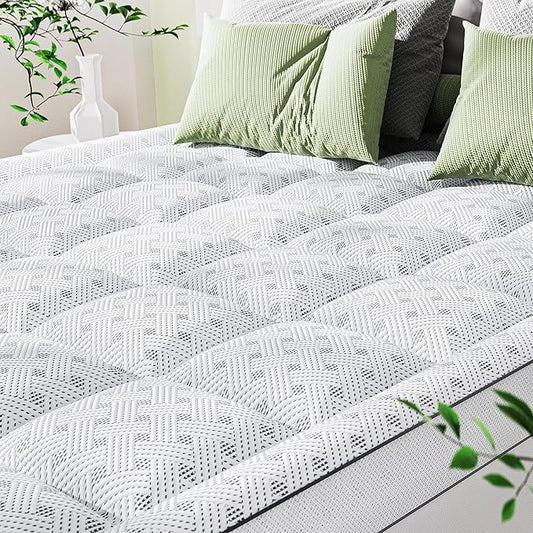 3 Inch Mattress Topper Twin,Pillow Top Mattress Topper with Bamboo Rayon Cover,Breathable Mesh Sides Mattress Pad,21" Deep Pocket,Soft Support for Twin Size Memory Foam Mattress Bed Topper