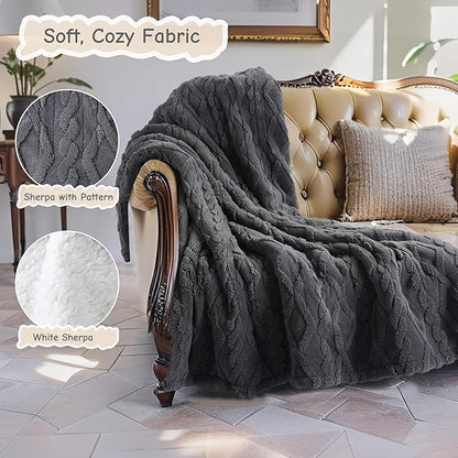 Electric Heated Blanket Full Size 72"x84", Ultra Soft Sherpa Fleece, 9 Heat Levels & 10-Hour Auto-Off, Fast Heating for Cozy Winter Comfort, Dark Gray