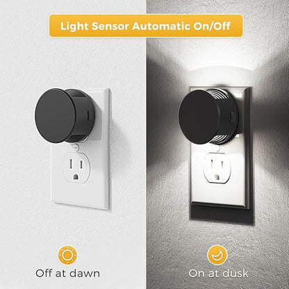 L LOHAS LED Night Lights Plug into Wall,[2-Pack] Plug in Night Light with Light Sensor,Brightness Adjustable,5000K Daylight White,Nightlight for Hallway Bedroom Bathroom