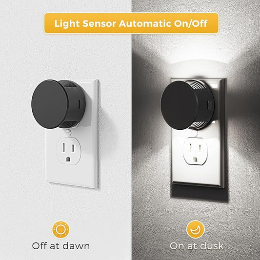 L LOHAS LED Night Lights Plug into Wall,[2-Pack] Plug in Night Light with Light Sensor,Brightness Adjustable,5000K Daylight White,Nightlight for Hallway Bedroom Bathroom