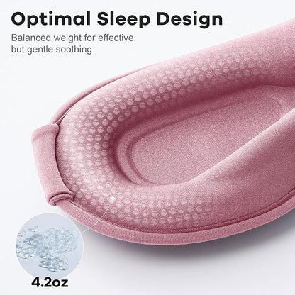 Weighted Sleep Mask 2 Pack - 3D Contoured Eye Masks for Sleep, Best Blackout Sleep Masks for Women Men, Eye Mask for Travel, Meditation, Airplane, Memory Foam, Adjustable Strap, Pink, Purple
