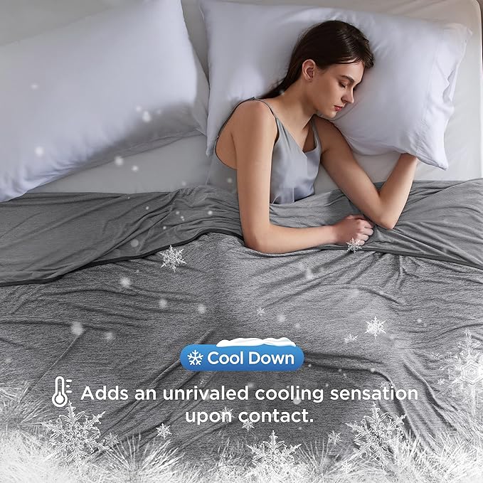 Bedsure Cooling Blanket for Hot Sleepers, Cold Throw Blanket for Sleeping Cool Summer Essentials for Kids Adults, Lightweight Thin Ice Bed Cooling Gifts with Rayon Derived from Bamboo, 50x70