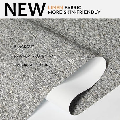 Persilux Blackout Roller Shades for Window Blinds,Cordless,Linen Fabric,Thermal Insulated Fabric UV Protection Shades for Home,Office,Bedroom,Door,Blackout-Grey,22 1/2" W X 72" H