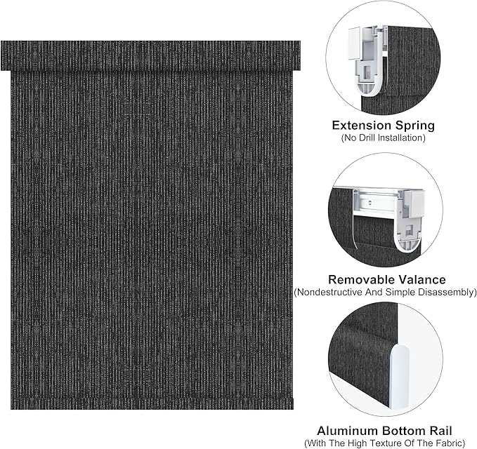 Bringnox No Drill Motorized Blinds with Remote,Blackout Windows,with Apple Homekit,Alexa,Google, with App,Voice Control Custom Size