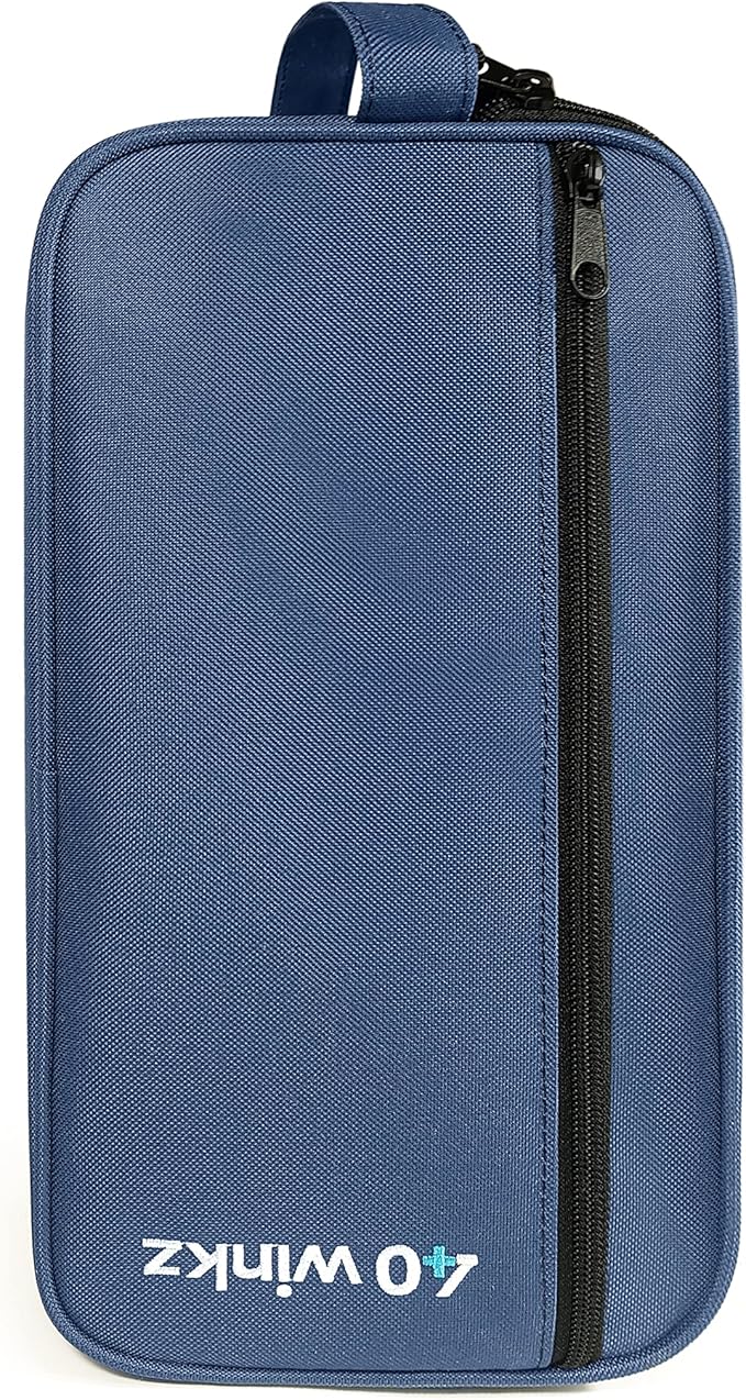 40Winkz Travel Carrying Bag compatible with ResMed AirMini, Portable CPAP Equipment Bag and Supplies Storage Bag with Shoulder Strap, Organizer Carrying Case with Luggage Strap (Navy)
