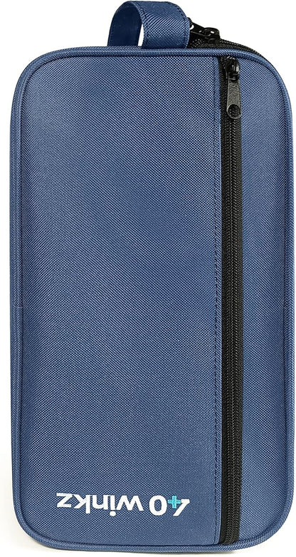 40Winkz Travel Carrying Bag compatible with ResMed AirMini, Portable CPAP Equipment Bag and Supplies Storage Bag with Shoulder Strap, Organizer Carrying Case with Luggage Strap (Navy)