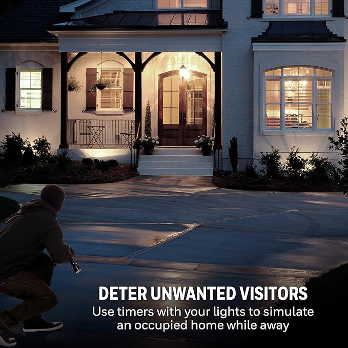 UltraPro Wall Push Timer, 8 Easy-to-Use Preset, Countdown Options, Manual ON/Off Buttons overrides, Indoor or Outdoor Lighting – 40989, 1 Pack, White