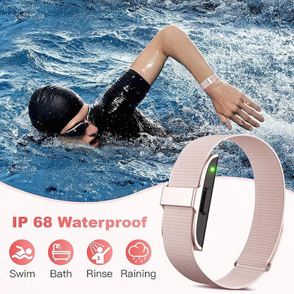 Fitness Tracker with Blood Pressure & Blood Oxygen Monitor, 24/7 Heart Rate Sleep Tracking, IP68 Waterproof Smart Watch, Step Calorie Counter, Activity Tracker for Men Women - No Subscription