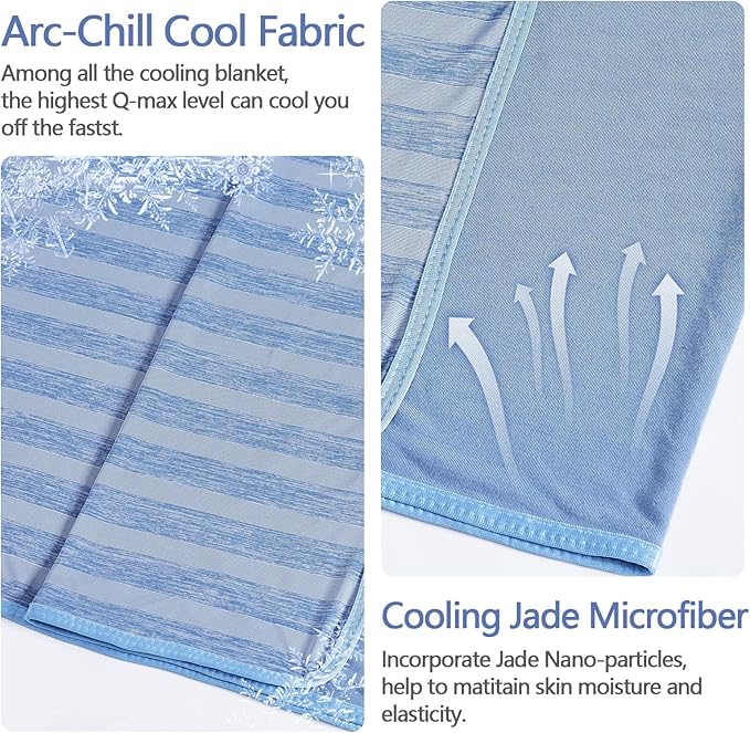 Guohaoi Cooling Blanket (90"x90"Queen Size) for Hot Sleepers and Night Sweats,100% Oeko-Tex Certified,Arc-Chill Q-Max >0.5 Cool Fiber,Ultra Cold Breathable,Comfortable,All-Season.