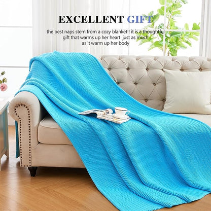 L'AGRATY Knitted Weighted Blanket - 50"x60", 10lbs Cooling Chunky Knit Heavy Blanket for Adults, Braided Crochet Throw, Thick Cable Yarn, No Beads, Evenly Weighted, Machine Washable