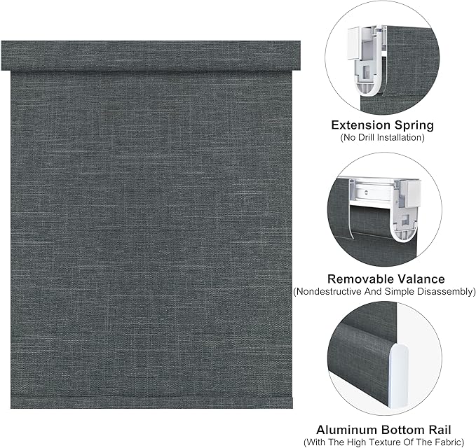 Bringnox No Drill Motorized Blinds with Remote,Blackout Windows,with Apple Homekit,Alexa,Google, with App,Voice Control Custom Size