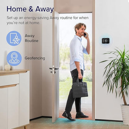 LEVOIT Smart Thermostat for Home, WiFi Programmable Digital Thermostat, Works with Alexa and Smart Sensor, Energy Saving, Large Touch Screen, C-Wire Adapter Included, DIY Install, Aura 400S, White