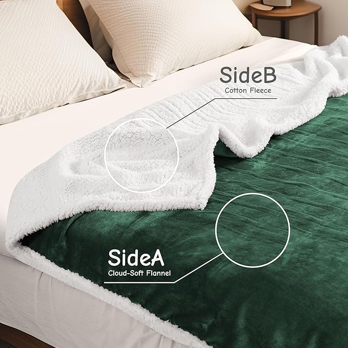 Electric Heated Blanket Full Size 72"x84", Soft Flannel with Overheat Protection, 9 Adjustable Heat Settings & 10-Hour Auto-Off Timer, Fast Heating for Winter Comfort, Dark Green