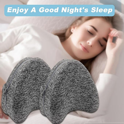 Replacement Pillowcase Pillow Cover with Elastic Strap for Contour Legacy Leg & Knee Foam Support Pillow-Cover ONLY (Gray, 2-Pack)