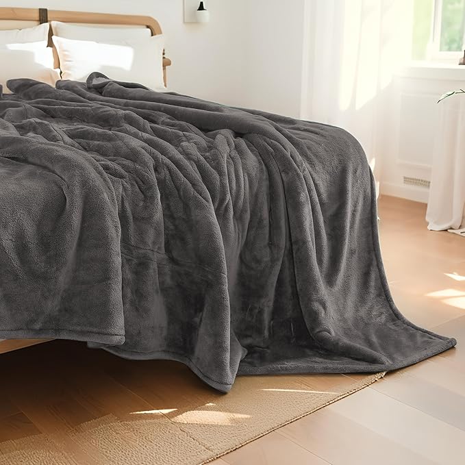 Electric Heated Blanket Full Size 72"x84",Fast Heating Throw, Soft Plush Microplush for Bed & Couch, 10 Hours Auto Off & 5 Heating Levels, Machine Washable, Gifts for Grandma & Family-Light Gray