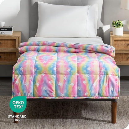 Bare Home Weighted Blanket Twin or Full Size 10lb (40" x 60") - Minky Fleece - Premium Heavy Blanket Nontoxic Glass Beads (Unicorn, 40"x60")