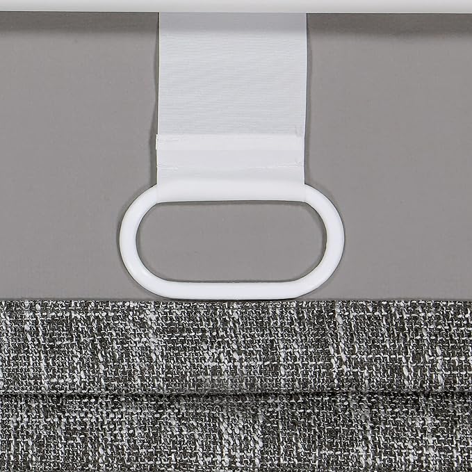 ECLIPSE Drew Noise Reducing Blackout Cordless Lined Window Roman Shade for Living Room, 27 in x 64 in, Charcoal