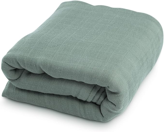 Natemia XL Muslin Baby Blanket - Ultra Soft, Breathable Baby Blankets for Girls, Boys, Parents - Newborn Essentials - Multi-Purpose Stroller Cover, Play Mat, Snuggly Throw Blanket - Cotton Rayon Blend