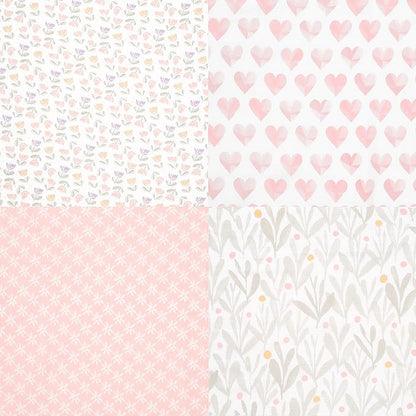 aden + anais Essentials Swaddle Blanket, Boutique Muslin Blankets for Girls & Boys, Baby Receiving Swaddles, Ideal Newborn & Infant Swaddling Set, Perfect Shower Gifts, 4 Pack, Piece of My Heart