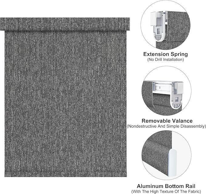 Bringnox No Drill Motorized Blinds with Remote,Blackout Windows,with Apple Homekit,Alexa,Google, with App,Voice Control Custom Size
