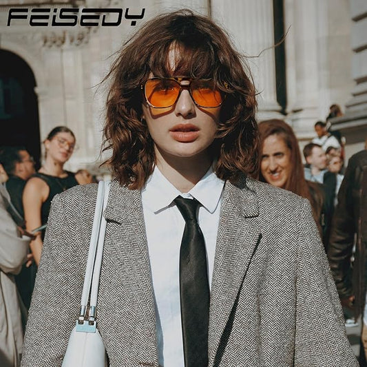 FEISEDY Amber Blue Light Glasses for Computer Gaming Orange/Yellow lens Anti Eyestrain Sleep Glasses G2835
