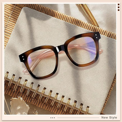 Madison Avenue Oversized Blue Light Blocking Glasses for Women Fashion Blue Light Blockers Anti Eyestrain & UV Protection Computer Eyeglasses (Brown Demi Pink)