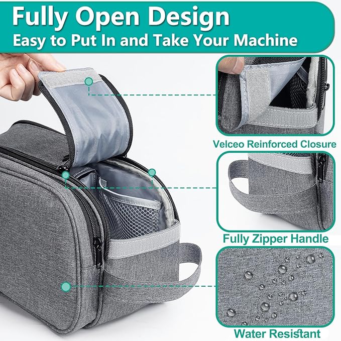 CPAP Travel Bag for ResMed AirMini Machine, Portable Storage Organizer Case Fits for CPAP Machine and Accessorie, Grey
