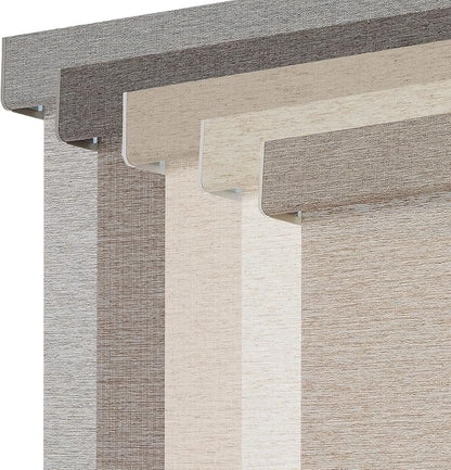 Persilux Light Filtering Roller Shades for Window Blinds,Cordless,Linen Fabric,Thermal Insulated Fabric UV Protection Shades for Home,Office,Bedroom,Door,Light Filtering-Light Brown,33 1/2" W X 72" H