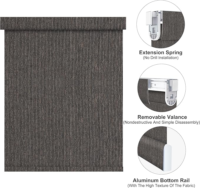 Bringnox No Drill Motorized Blinds with Remote,Blackout Windows,with Apple Homekit,Alexa,Google, with App,Voice Control Custom Size