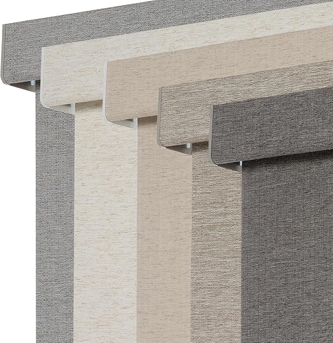 Persilux Blackout Roller Shades for Indoor Window Blinds,Cordless,Linen Fabric,Thermal Insulated Fabric UV Protection Shades for Home,Office,Bedroom,Door,Blackout-Stone Grey,Custom Size