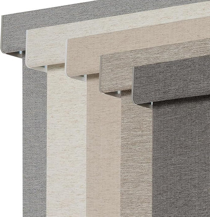 Persilux Blackout Roller Shades for Indoor Window Blinds,Cordless,Linen Fabric,Thermal Insulated Fabric UV Protection Shades for Home,Office,Bedroom,Door,Blackout-Stone Grey,Custom Size