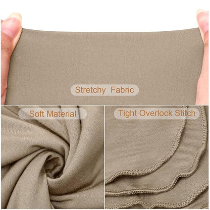 JaGely 2 Pcs Stretchy Baby Swaddle Blankets Set Extra Soft 47" x 47" Baby Newborn Swaddle Blanket and Hat(Apricot, Khaki)