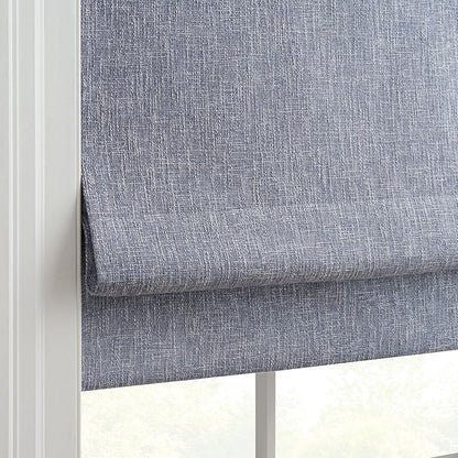 Eclipse Drew Noise Reducing Blackout Cordless Lined Window Roman Shade for Living Room, 35 in x 64 in, Blue