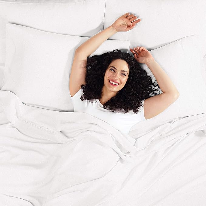 Empyrean 2 Pack Full Fitted Sheets - Deep Pocket, Fits 14-16 Inch Mattress, Ultra Soft Microfiber, Wrinkle-Resistant, Shrinkproof & Fade Resistant Sheets for Full Size Beds, White
