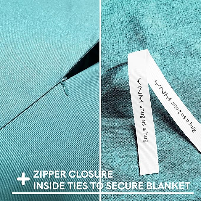 YnM Exclusive Cooling Duvet Cover for Weighted Blankets with 16 Strings (Sea Grass, 48"x72")
