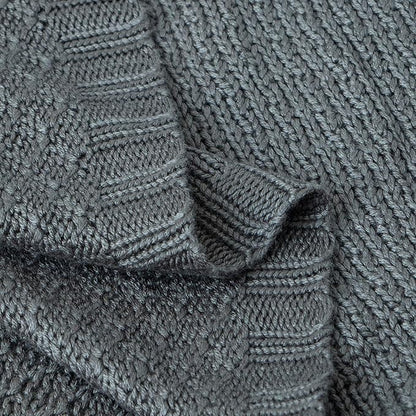 NTBAY Cable Knit Cooling Toddler Blanket, Soft and Breathable Baby Blanket 30x40 Inches Made from Rayon Derived from Bamboo for Crib, Stroller, Nursery, Dark Grey