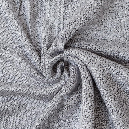 NTBAY Cable Knit Cooling Toddler Blanket, Soft and Breathable Baby Blanket 30x40 Inches Made from Rayon Derived from Bamboo for Crib, Stroller, Nursery, Sliver Grey