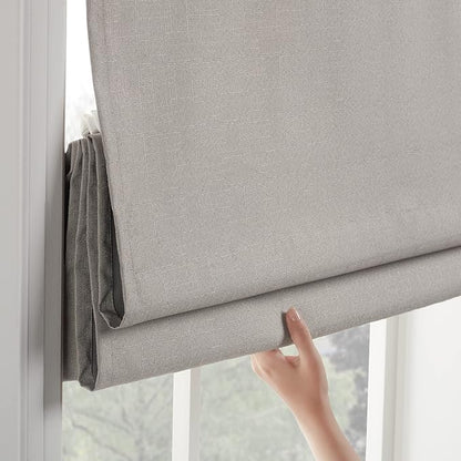 ECLIPSE Kylie Total Privacy Blackout Cordless Lined Window Roman Shade for Living Room, 36 in x 64 in, Grey