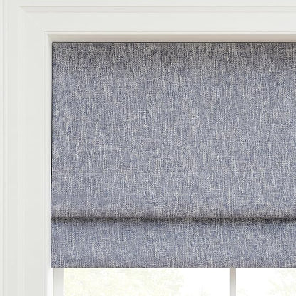 Eclipse Drew Roman Shades for Windows, Cordless 100% Blackout Shades, 23 in Wide x 64 in Long, Noise Reducing, Energy Efficient and Textured Solid Window Shades for Living Room, Bedroom, Blue