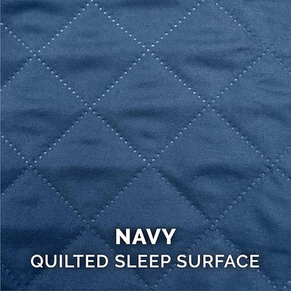Furhaven Cooling Gel Dog Bed for Large Dogs w/ Removable Bolsters & Washable Cover, For Dogs Up to 125 lbs - Quilted Sofa - Navy (Blue), Jumbo Plus/XXL