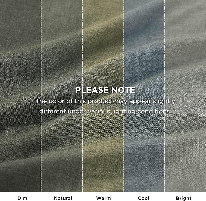 Bedsure 5 PCS Cotton Comforter Set with Waffle Throw Blanket - Breathable Bedding Set for All Seasons, Olive Green Comforter King Size, Pillow Shams, Beige 100% Cotton Blanket, Throw Pillow