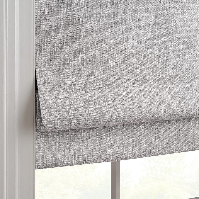 Eclipse Drew Noise Reducing Blackout Cordless Lined Window Roman Shade for Living Room, 31 in x 64 in, Grey