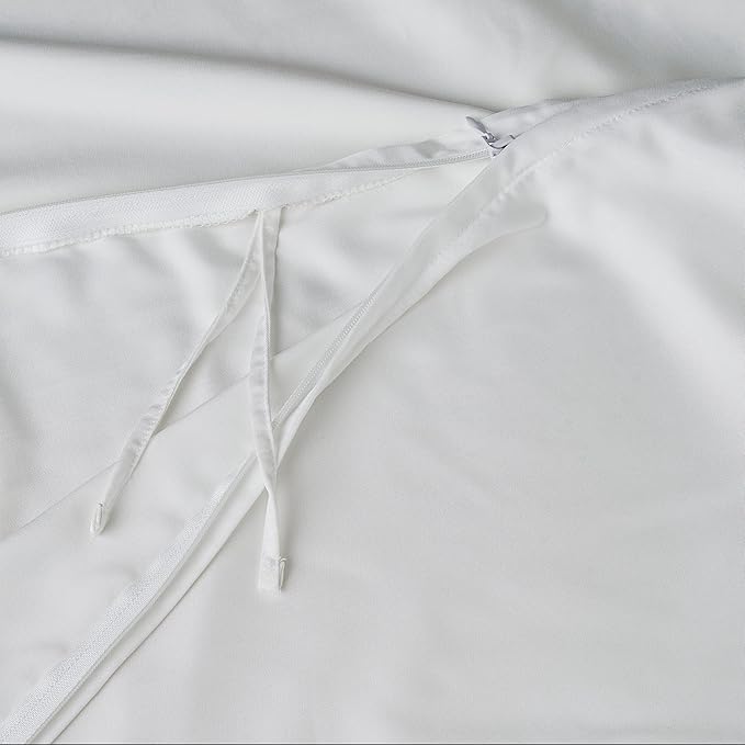 Duvet Cover for Fluffy Weighted Blanket, Breathable Soft Removable Cooling Comforter Cover for All Season(White, 60"x80" Duvet Cover)