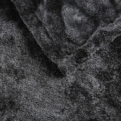 Beautyrest Duke Blanket Luxury Oversize Electric Throw Premium Soft Cozy Brushed Long Faux Fur for Bed, Couch with 3 Heat Setting Controller, Auto Shut-Off Function, Black, 50 in x 70 in