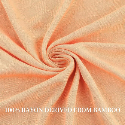 AmyHomie Cooling Blanket Queen Size, 100% Rayon Derived from Bamboo, Cool Summer Blanket for Hot Sleepers Soft Comfy Lightweight Checkered Blankets for All Seasons(Tangerine Pink, 90”x90”)